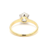 1.52 Carat Old European Cut J VS2 Diamond 18 Karat Yellow Gold Engagement Ring