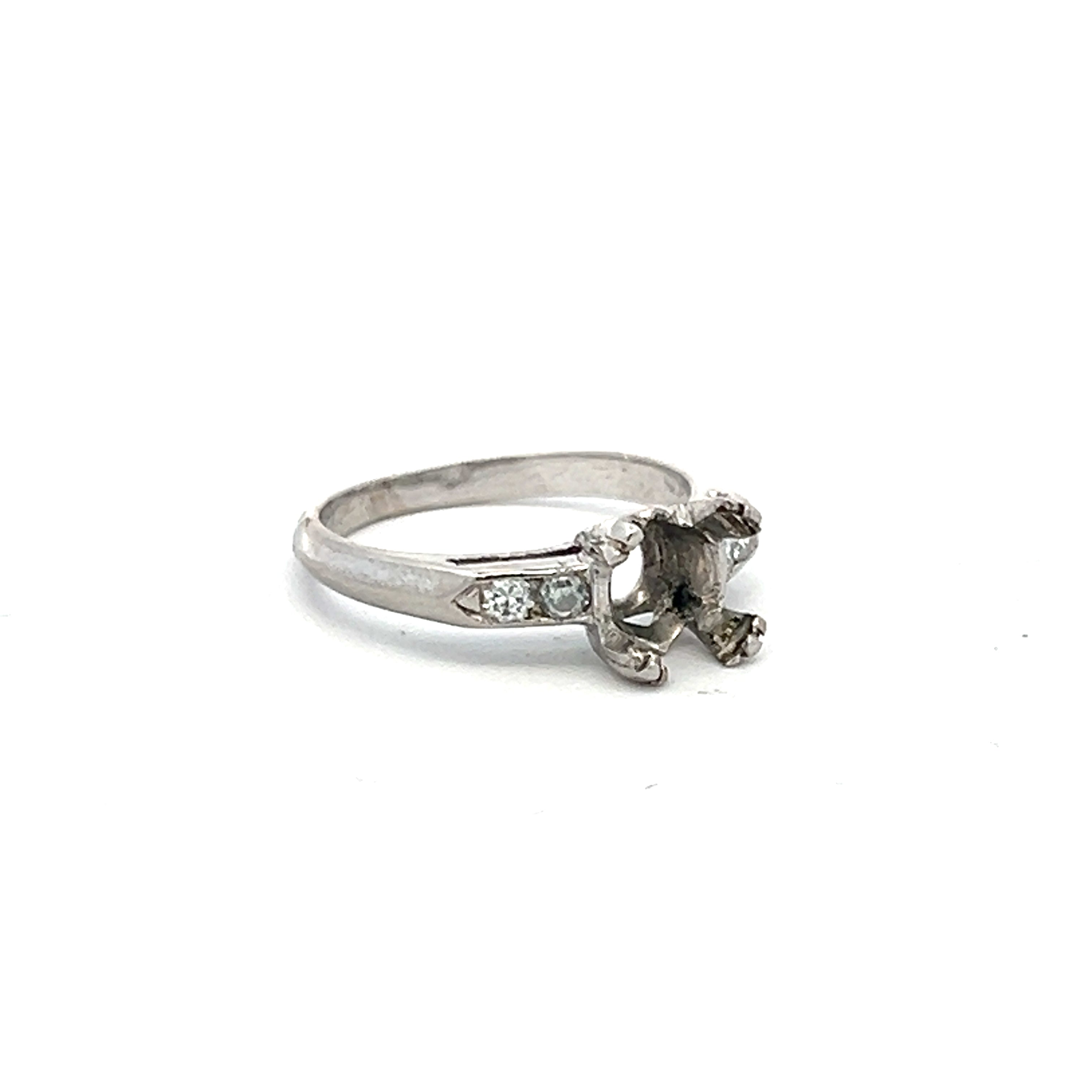 Carat Round Brilliant H SI1 Diamond Platinum Semi Mount Ring