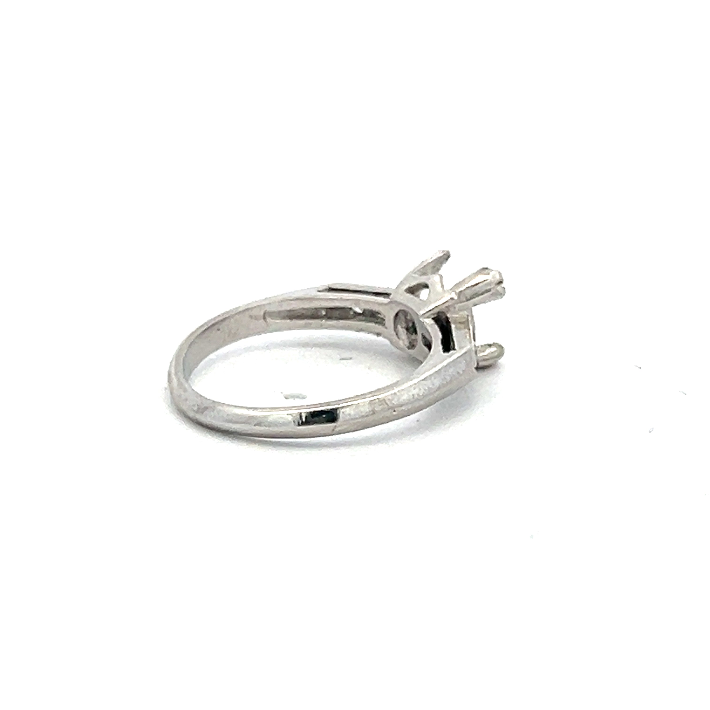 Carat Round Brilliant H SI1 Diamond Platinum Semi Mount Ring