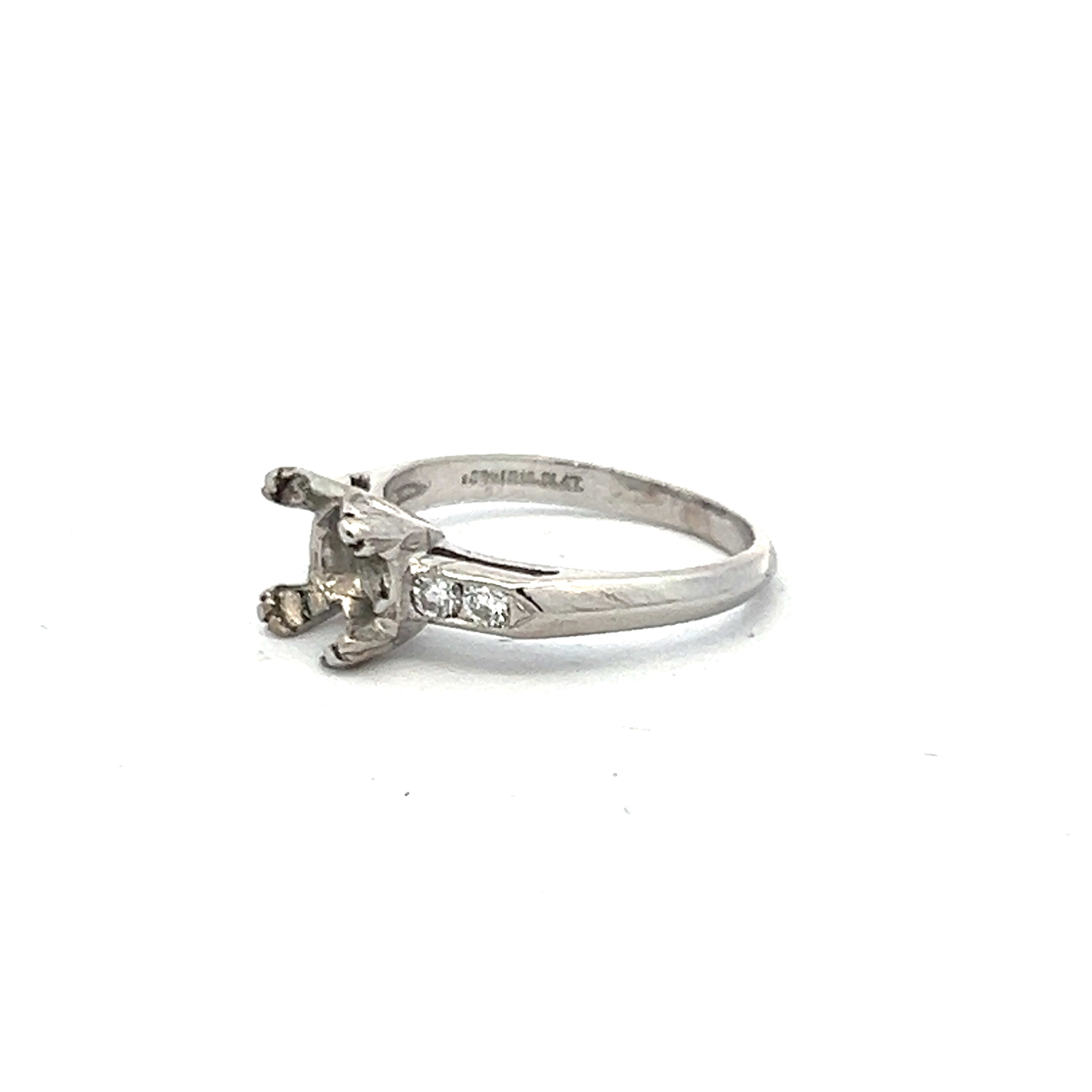 Carat Round Brilliant H SI1 Diamond Platinum Semi Mount Ring