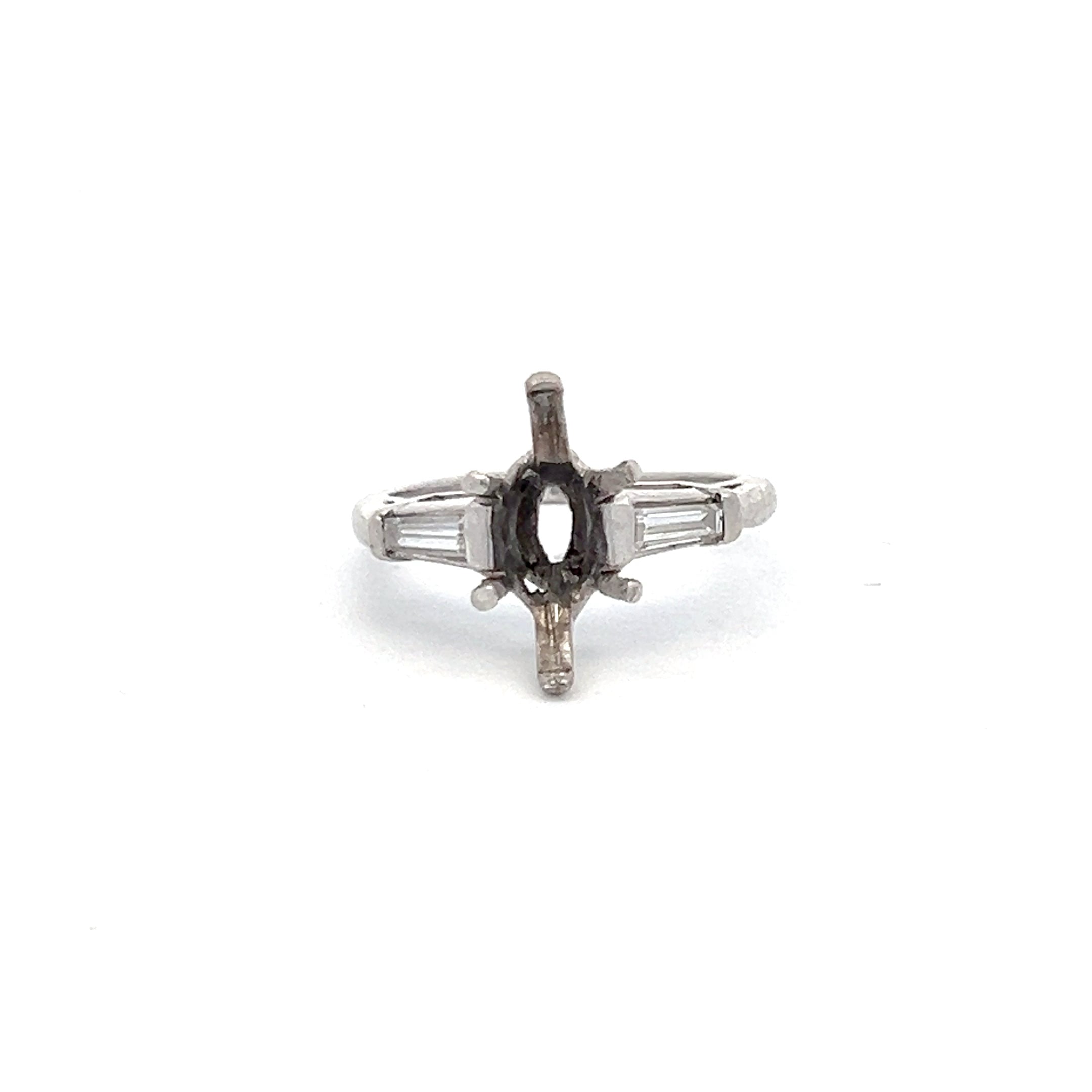 0.30 Carat Round Brilliant H SI1 Diamond Platinum Semi Mount Ring
