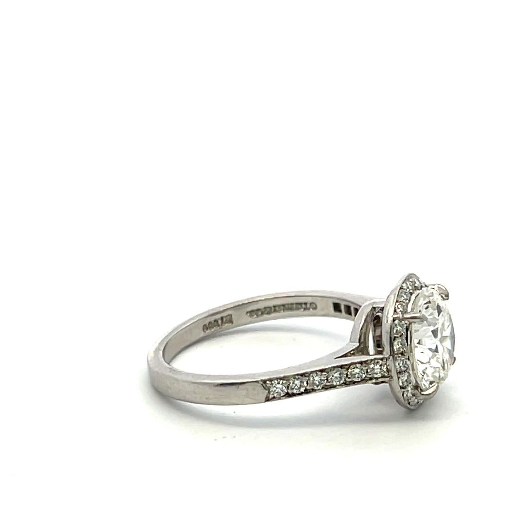 Tiffany & Co Platinum Engagement Ring with 2.42 Carat Round Diamonds H VVS2 GIA