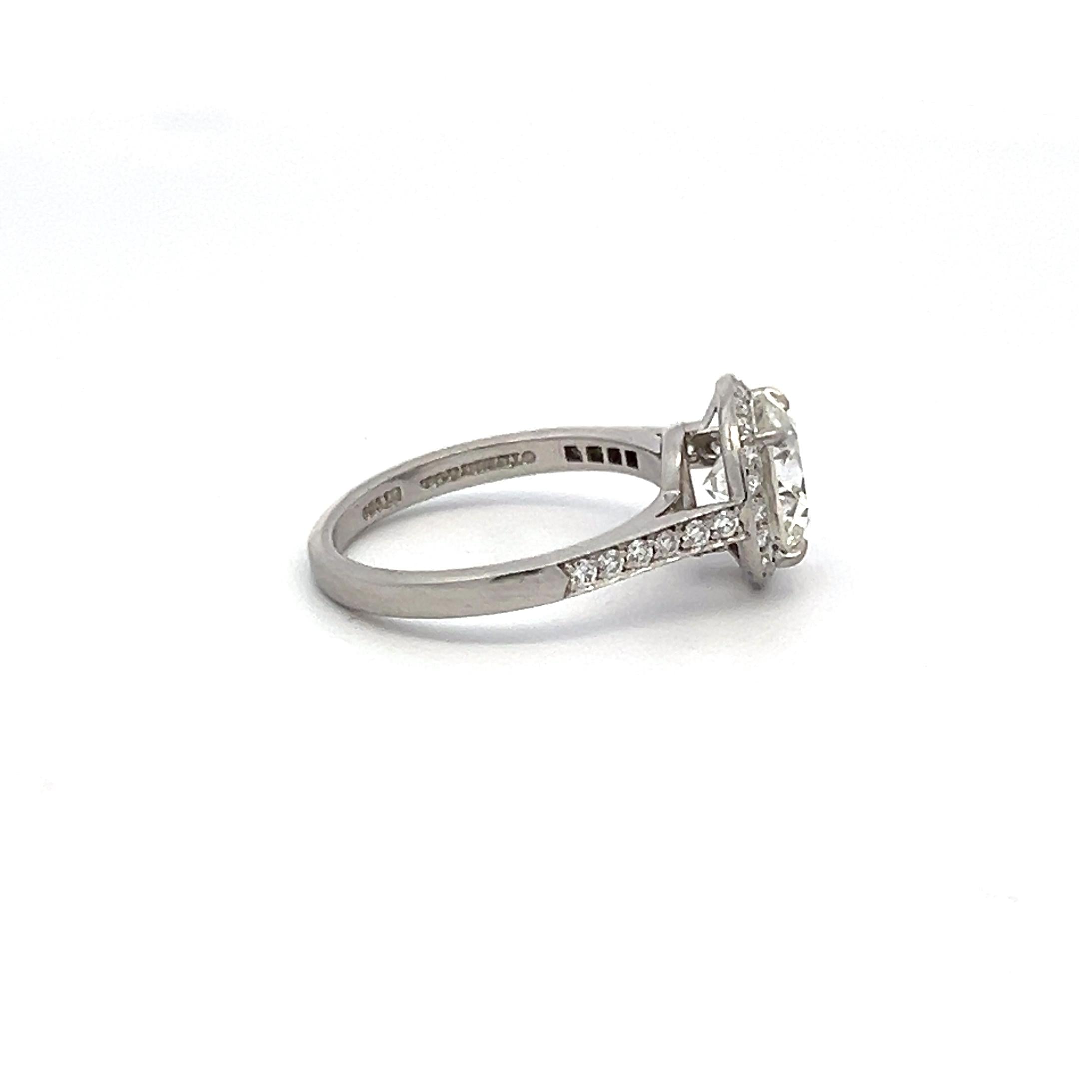 Tiffany & Co Platinum Engagement Ring with 2.42 Carat Round Diamonds H VVS2 GIA