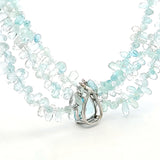 12.00 Carat Aquamarine 0.50 Carat Diamond 14K White Gold Pendant Necklace