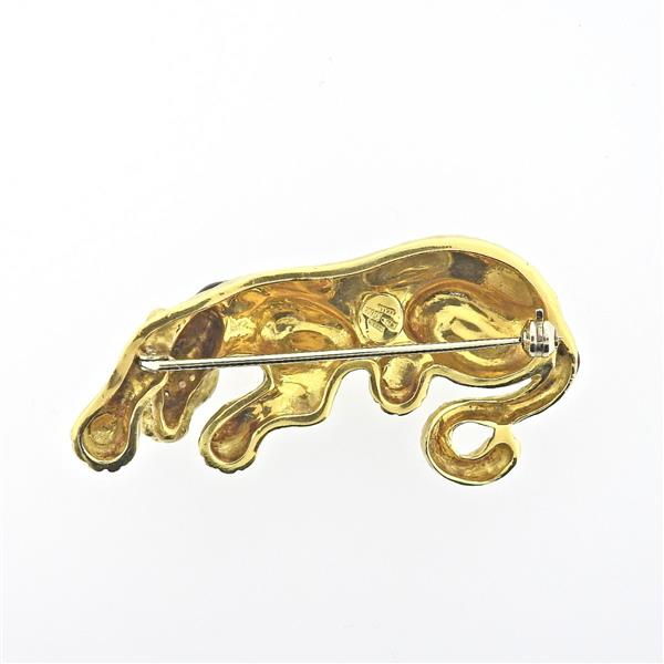 Yellow Gold Leopard Pin