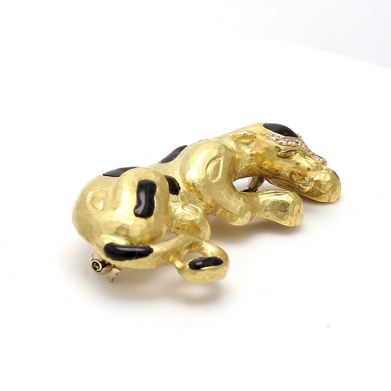 Yellow Gold Leopard Pin