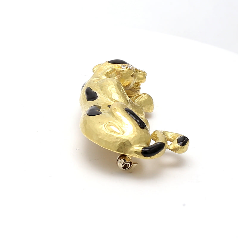 Yellow Gold Leopard Pin