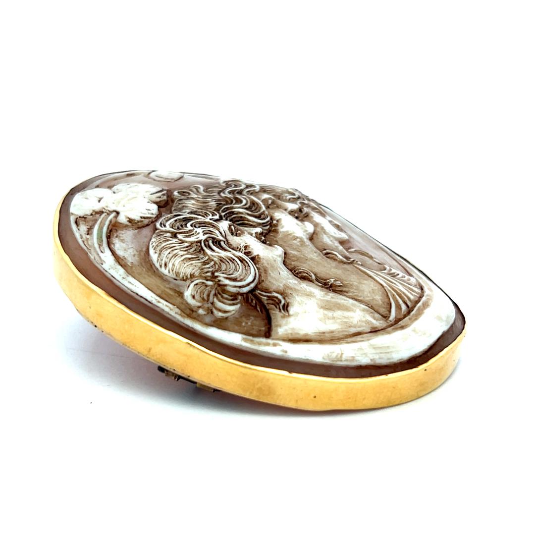 Vintage 14 Karat Yellow Gold Cameo Pin Brooch 21.7 Grams