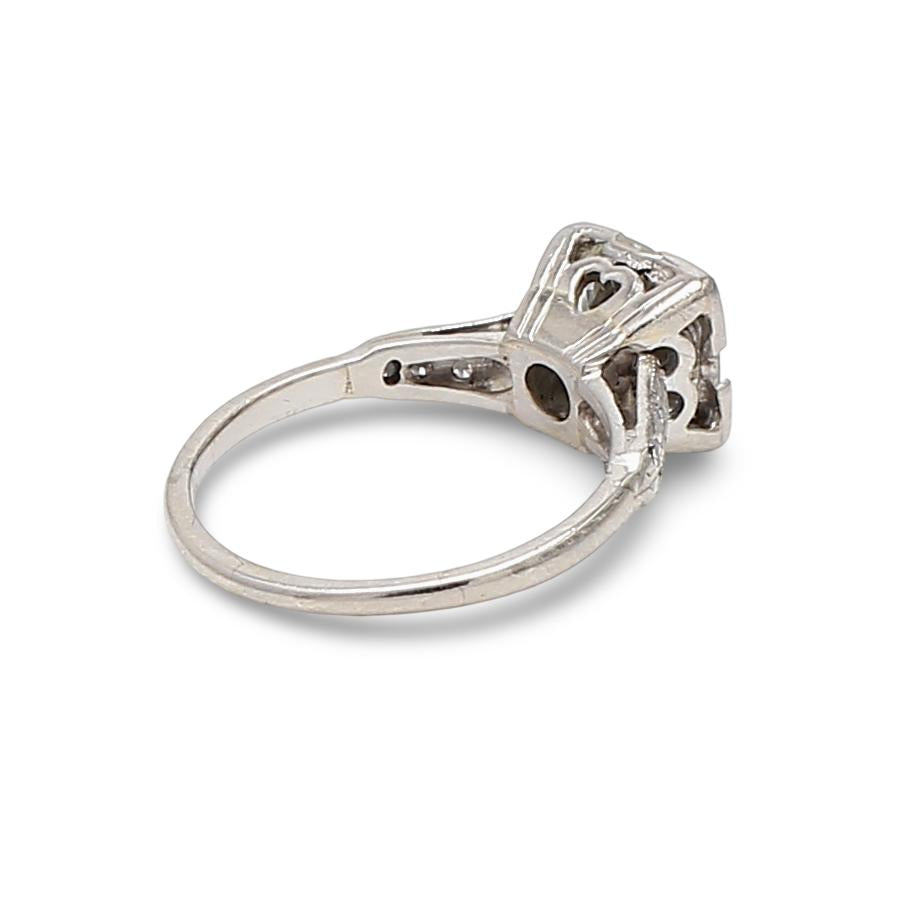 Platinum Engagement Ring with 1.67 Carat Old European Diamond J-VS1 GIA