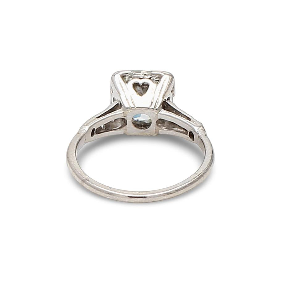 Platinum Engagement Ring with 1.67 Carat Old European Diamond J-VS1 GIA