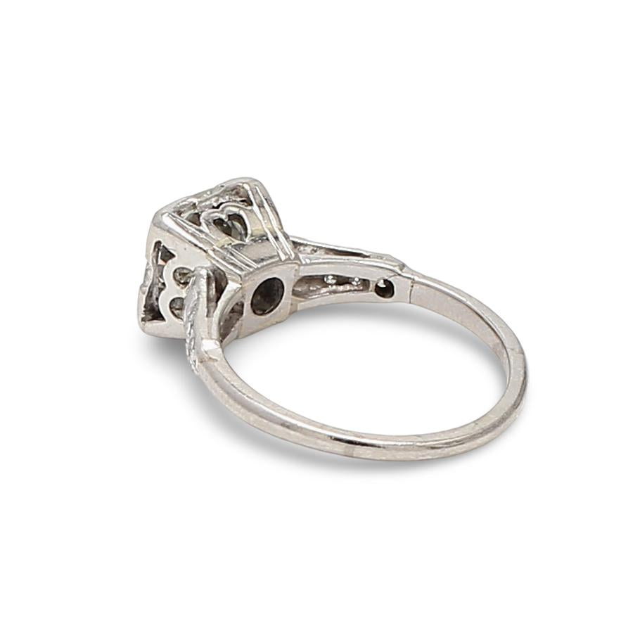 Platinum Engagement Ring with 1.67 Carat Old European Diamond J-VS1 GIA