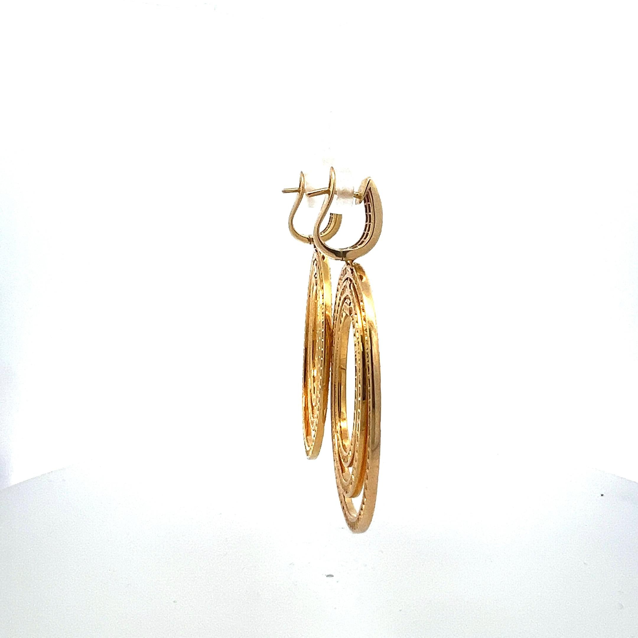 4.00ct G VS2 Diamond Multi-Oval Dangle Earrings in 18K Yellow Gold