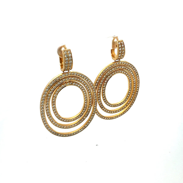 4.00ct G VS2 Diamond Multi-Oval Dangle Earrings in 18K Yellow Gold