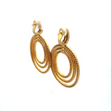 4.00 Carat Round Brilliant G VS2 Diamond 18 Karat Yellow Gold Dangling Earring