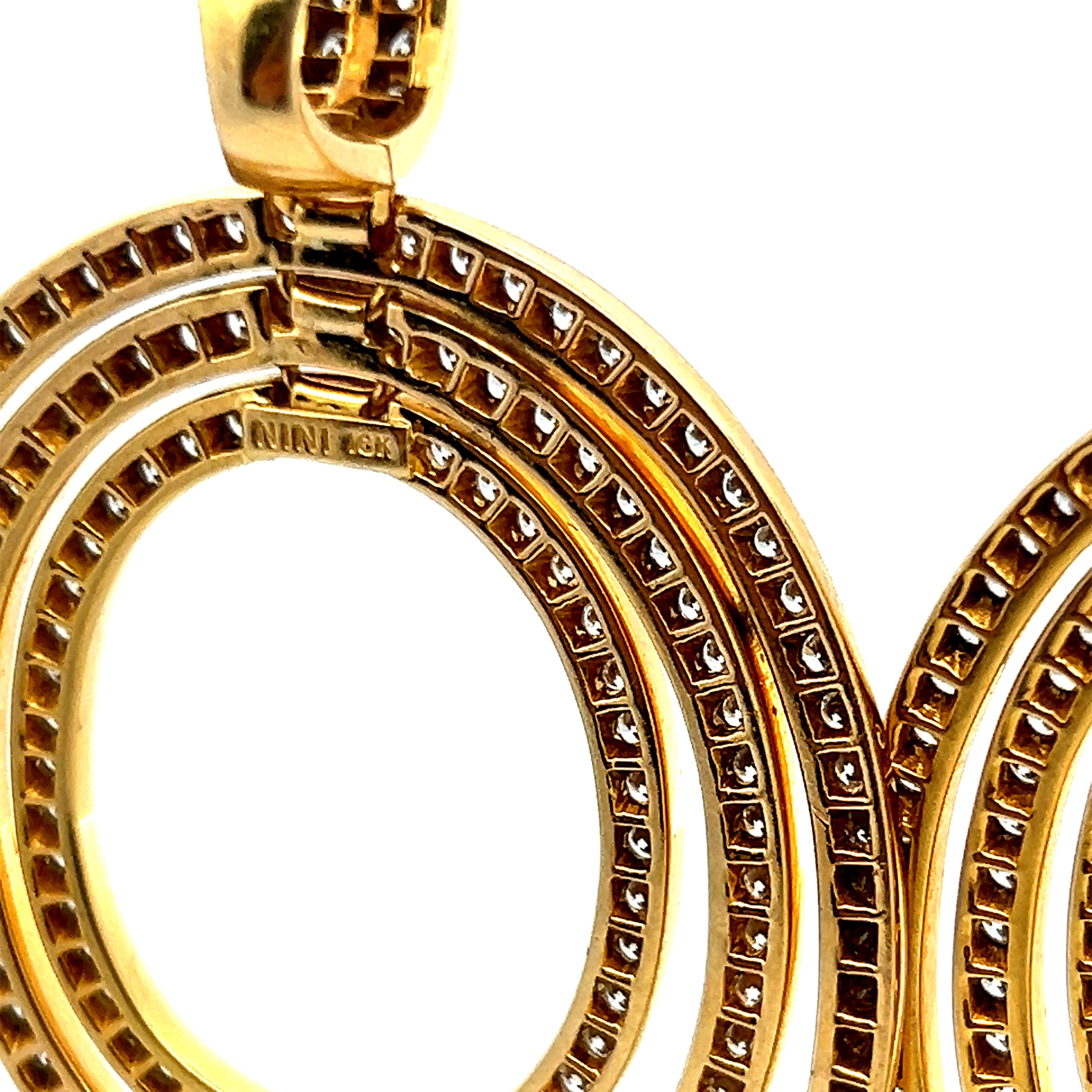 4.00ct G VS2 Diamond Multi-Oval Dangle Earrings in 18K Yellow Gold