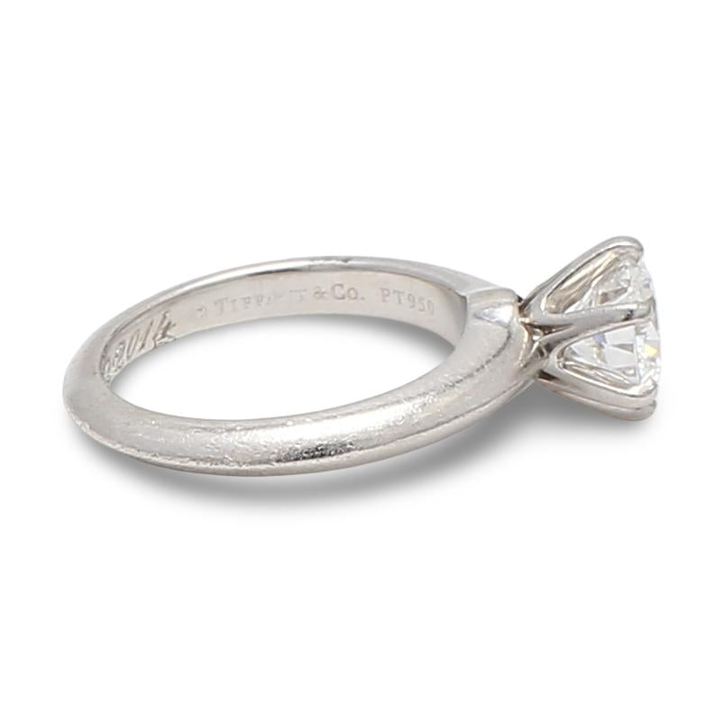 Tiffany and Co 1.04 Carat Round Brilliant Diamond Platinum Engagement Ring