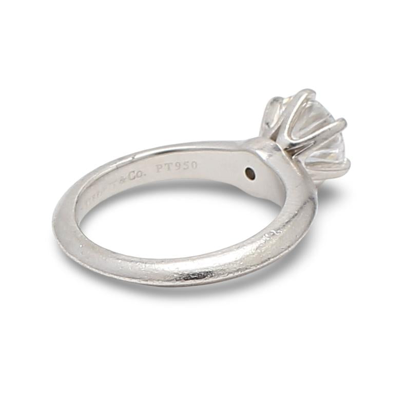 Tiffany and Co 1.04 Carat Round Brilliant Diamond Platinum Engagement Ring