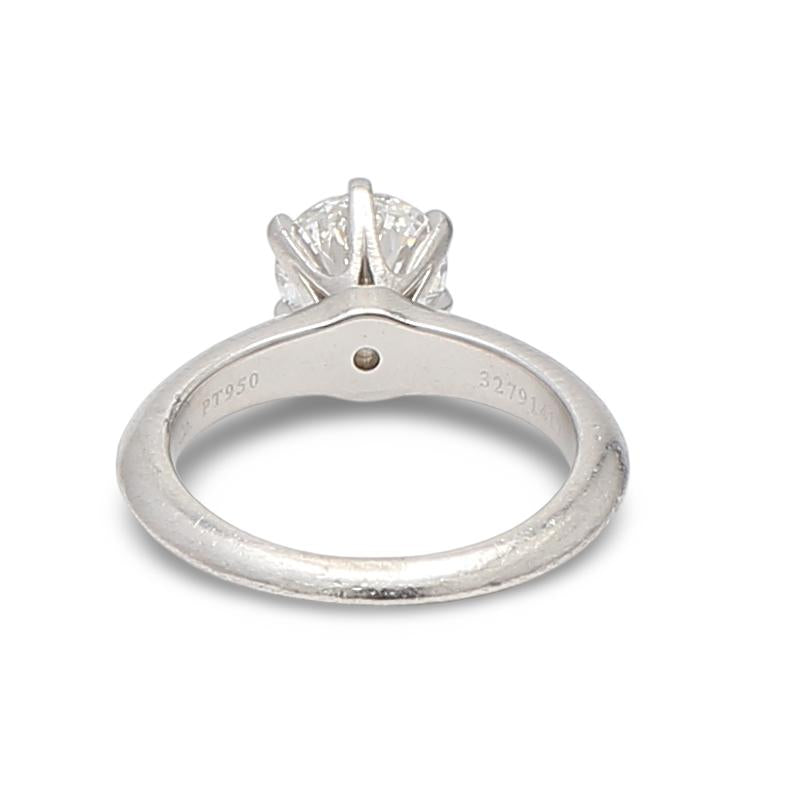 Tiffany and Co 1.04 Carat Round Brilliant Diamond Platinum Engagement Ring