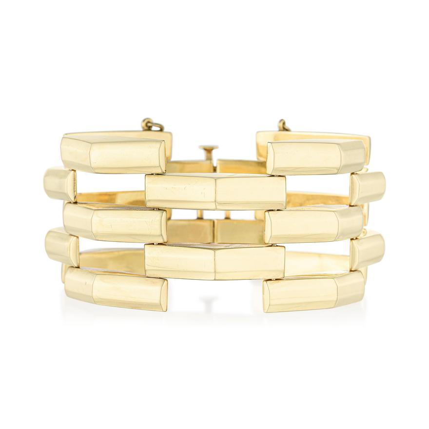 Vintage 14 Karat Yellow Gold Link Bracelet 7.5 inch 64.8 Grams