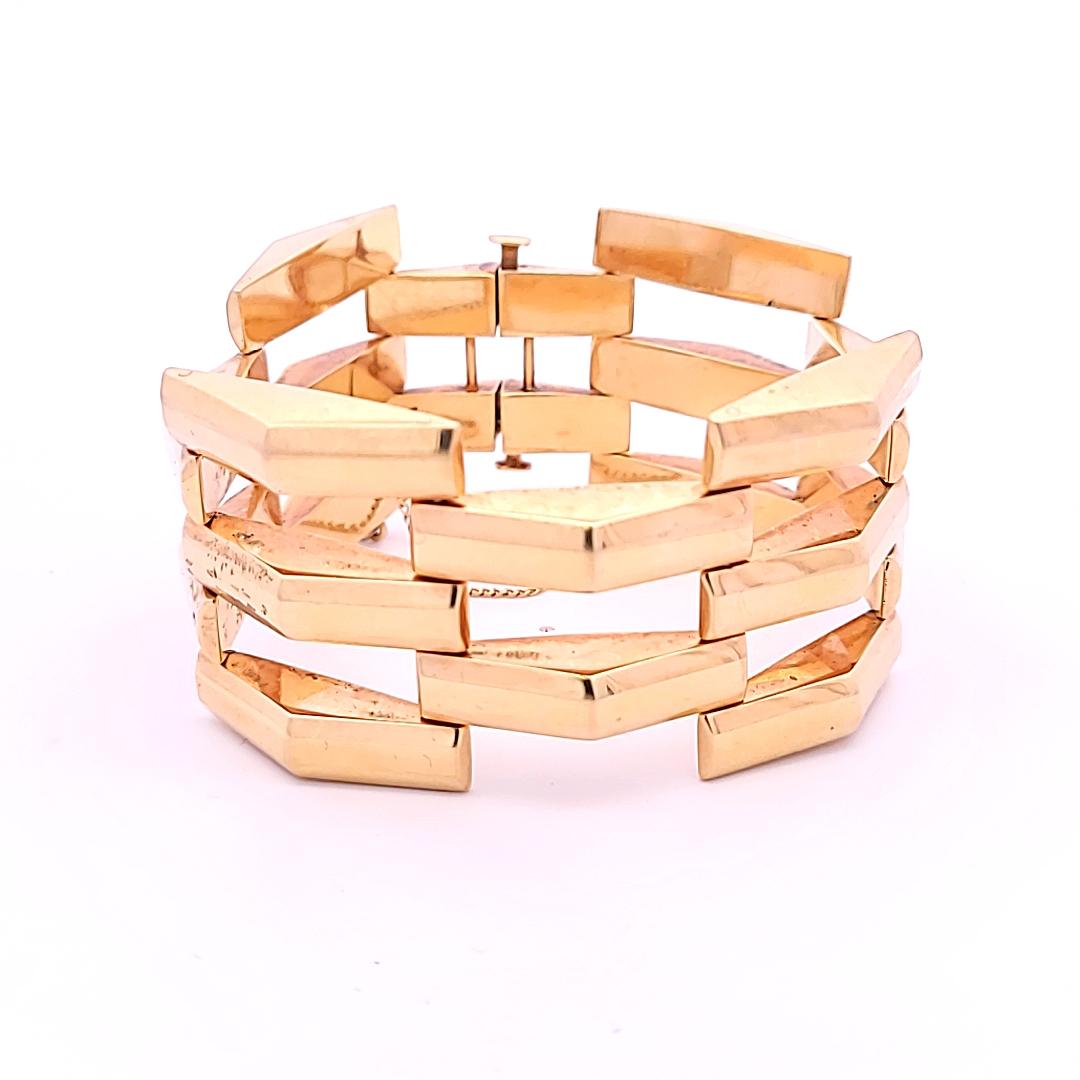 Vintage 14 Karat Yellow Gold Link Bracelet 7.5 inch 64.8 Grams