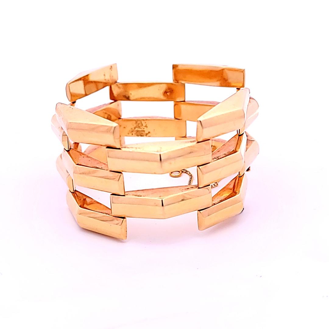 Vintage 14 Karat Yellow Gold Link Bracelet 7.5 inch 64.8 Grams