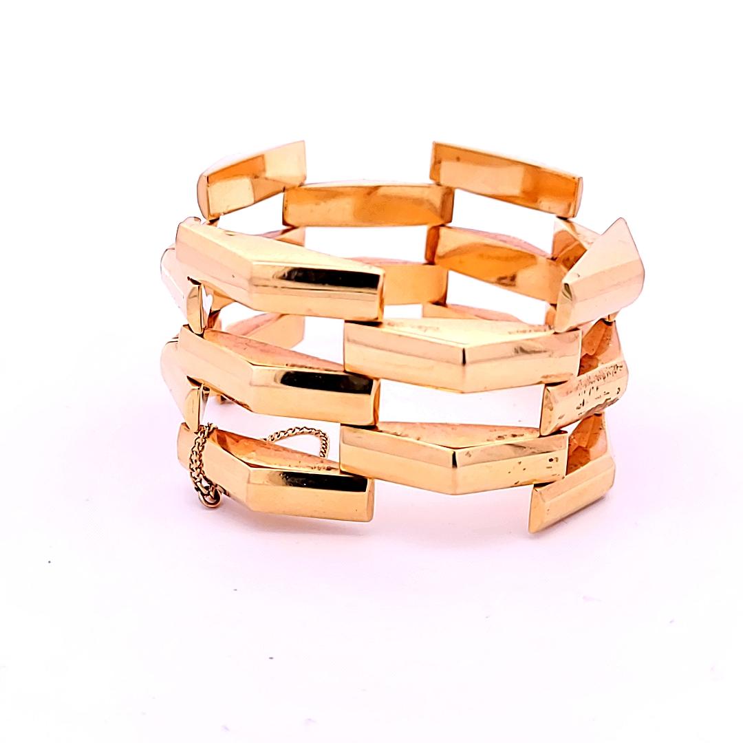 Vintage 14 Karat Yellow Gold Link Bracelet 7.5 inch 64.8 Grams