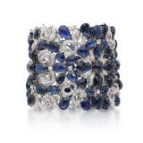 133.50 Carat Mixed Cut Sapphire 14.00 Carat Diamond 18K WG Gemstone Bracelet