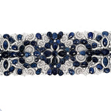 133.50 Carat Mixed Cut Sapphire 14.00 Carat Diamond 18K WG Gemstone Bracelet