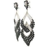 25.91 Carat Black Diamond 18 Karat White Gold Dangling Earrings