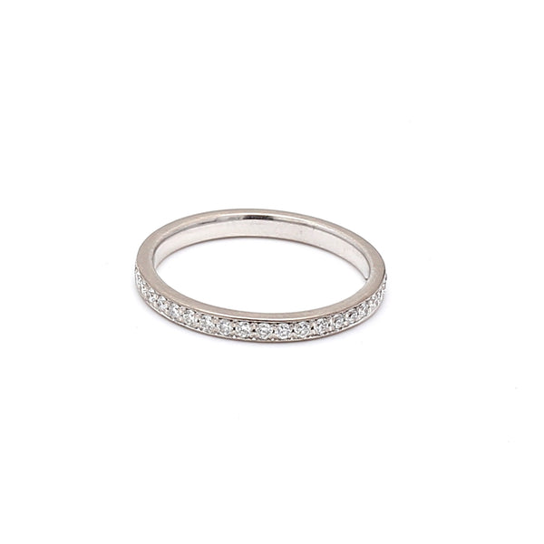 0.35 Carat Round Brilliant Diamond 18 Karat White Gold Eternity Band Ring