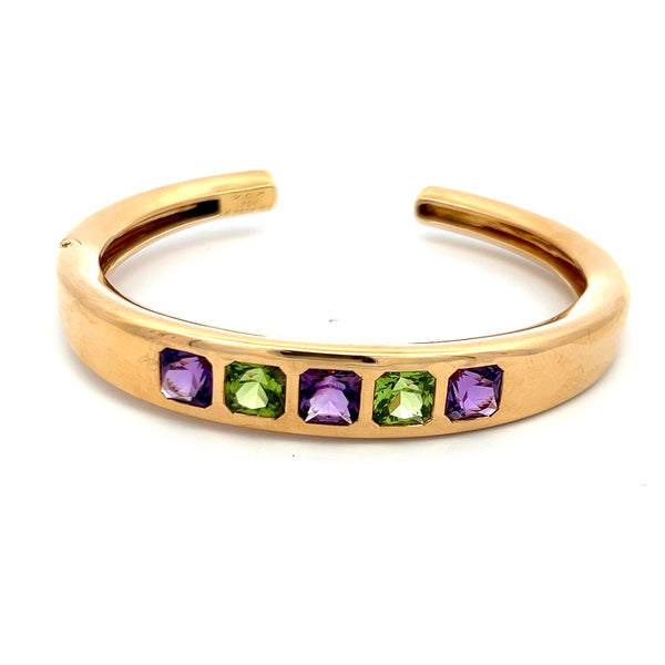 Van Cleef & Arpels 1.50 Carat Amethysts 18 Karat Yellow Gold Cuff Bracelet