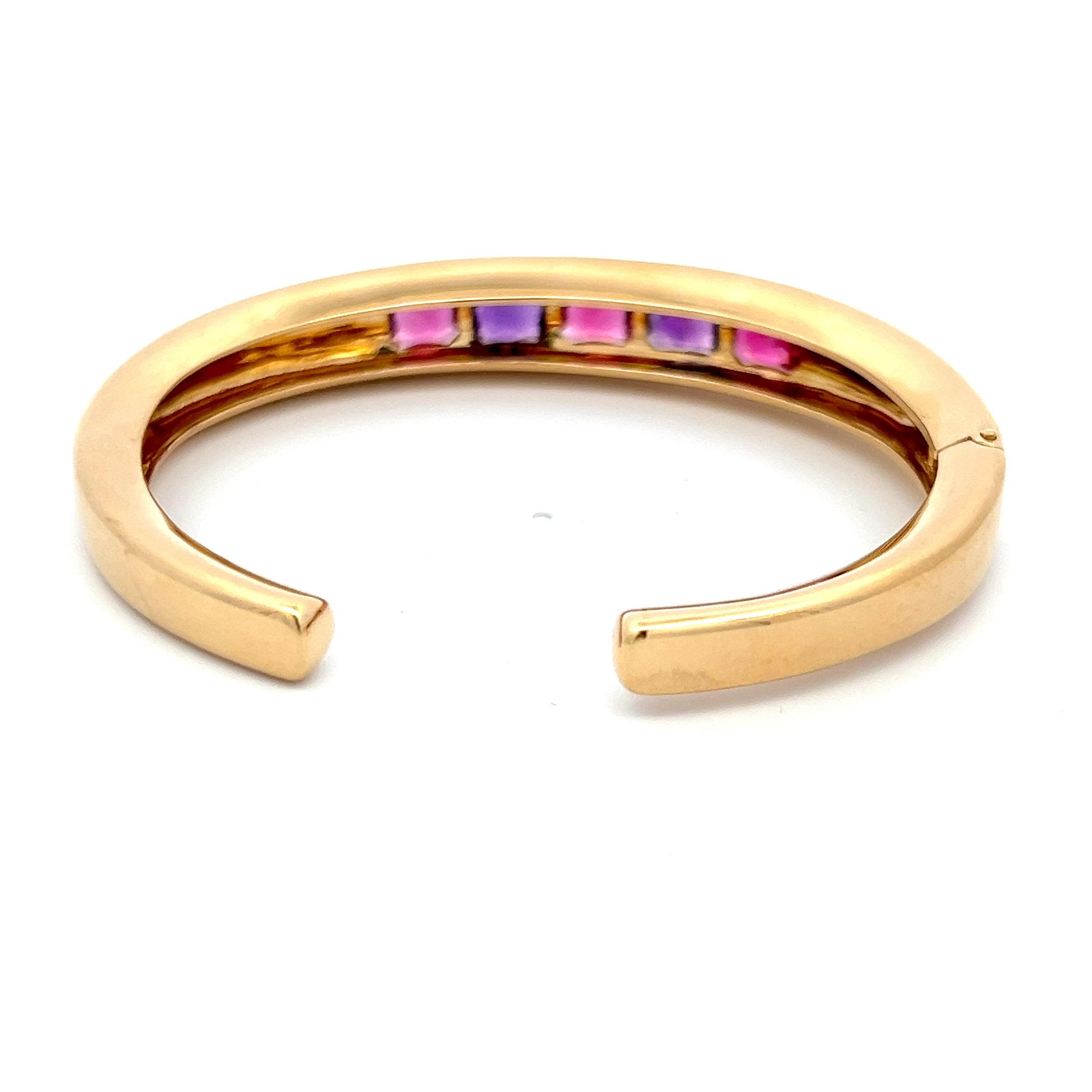 Van Cleef & Arpels 1.50 Carat Amethysts 1.50 Carat Sapphire 18K YG Cuff Bracelet