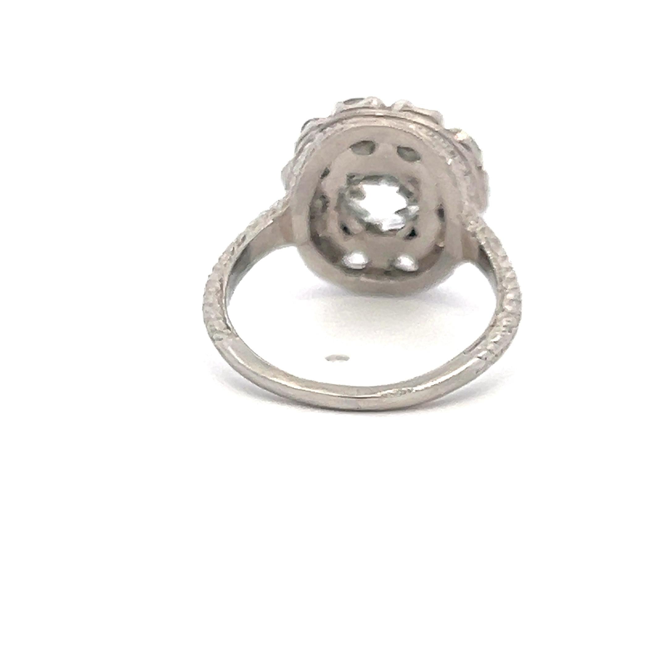 Platinum Edwardian Ring with 3.38 Carat Old European Cut GIA Diamonds Size 6.5