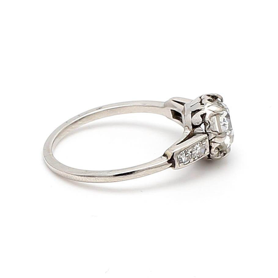 Platinum Engagement Ring with 1.17 Carat Circular Diamonds Size 5.75 J-VS2 GIA