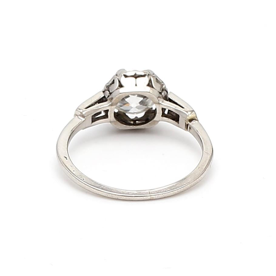 Platinum Engagement Ring with 1.17 Carat Circular Diamonds Size 5.75 J-VS2 GIA