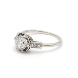 1.17 Carat Circular Brilliant Cut J VS2 Diamond Platinum Engagement Ring