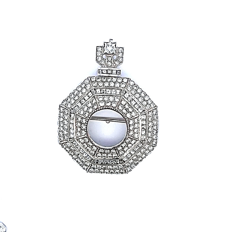 24.18 Carat Round and Princess Cut I VS1 Diamond Platinum Pendant Necklace