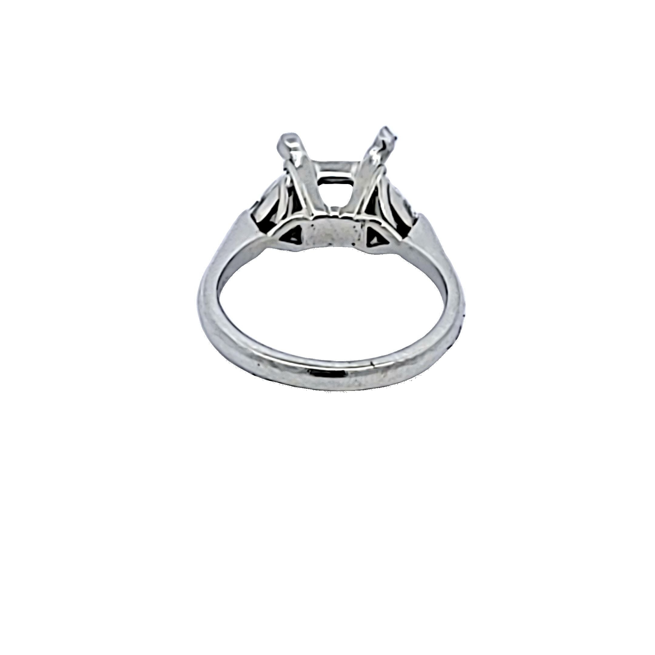 0.70 Carat Triangular Shape H SI1 Diamond Platinum Semi Mount Ring