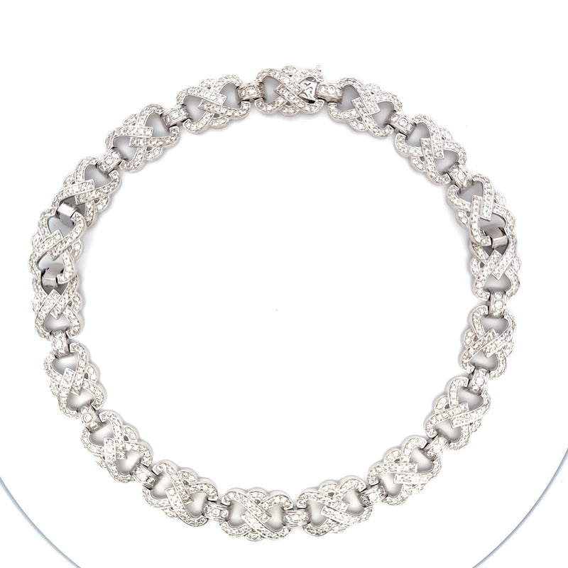 20.00 Carat Round Brilliant H SI1 Diamond 18 Karat White Gold Chain Necklace