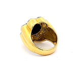 4.77 Carat Opal and 0.59 Carat H-VS2 18 Karat Yellow Gold Gems Stone Ring