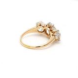 5.54 Carat Old European Cut Diamond 18K Yellow Gold Three-Stone Ring