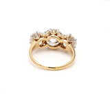 5.54 Carat Old European Cut Diamond 18K Yellow Gold Three-Stone Ring