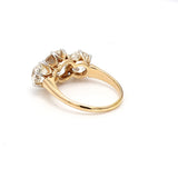 5.54 Carat Old European Cut Diamond 18K Yellow Gold Three-Stone Ring