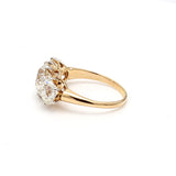 5.54 Carat Old European Cut Diamond 18K Yellow Gold Three-Stone Ring