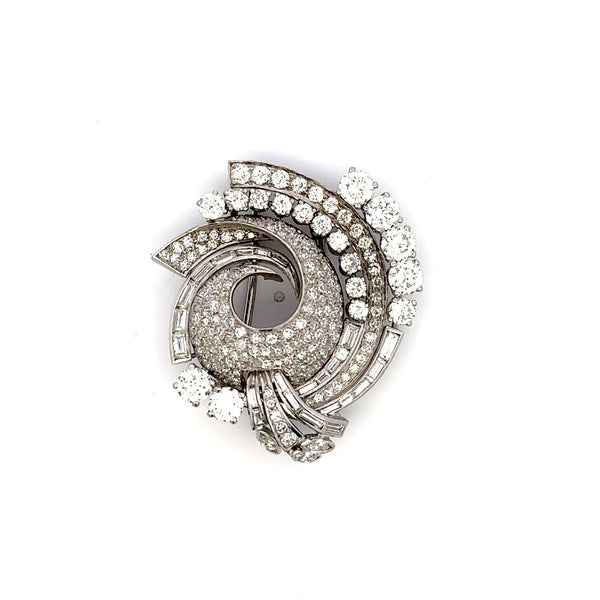 6.68 Carat Old European Cut and Round and Other Shape Diamond Platinum Pin