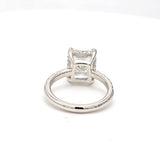 4.13 Carat Radiant Cut and Round Brilliant Diamond Platinum Engagement Ring