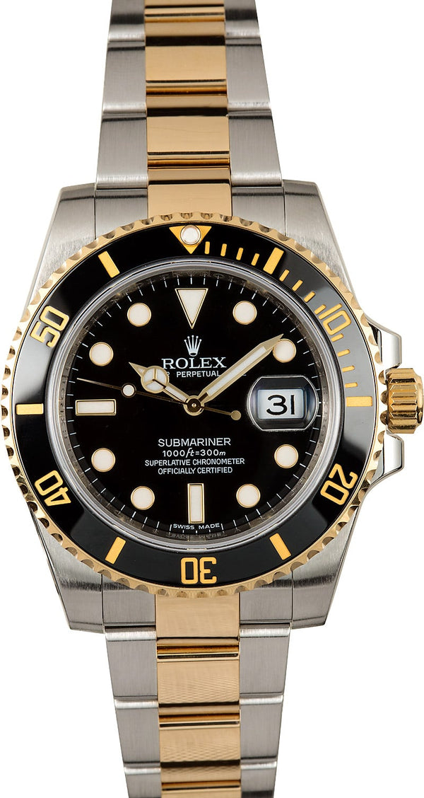 Rolex Submariner Date Black Dial 2007 40mm 116613 Two Tone Bracelet