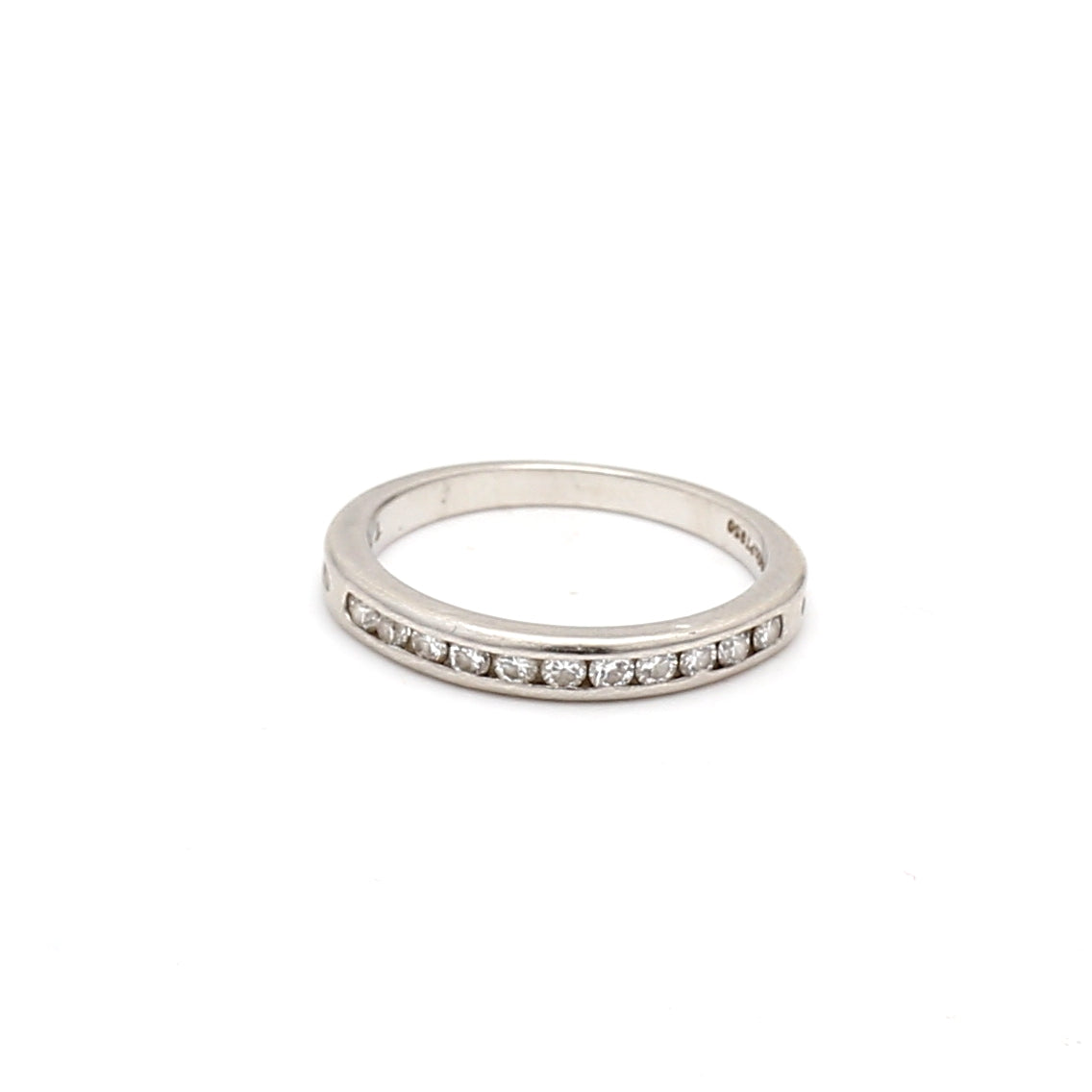 Tiffany & Co 0.40 Carat Round Brilliant F VS1 Diamond Platinum Band Ring
