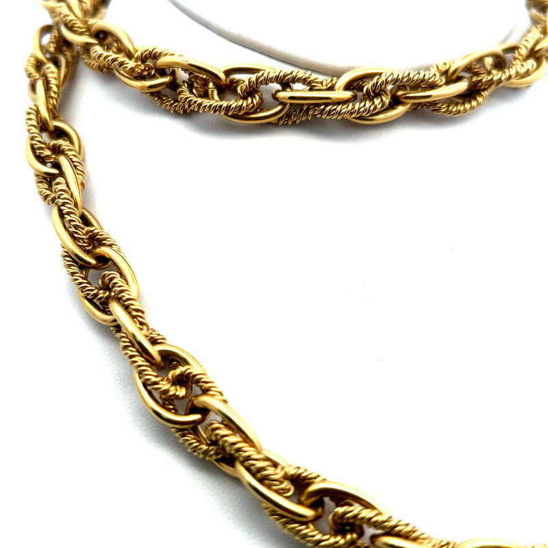 Vintage 190 Grams 18 Karat Yellow Gold Chain Necklace