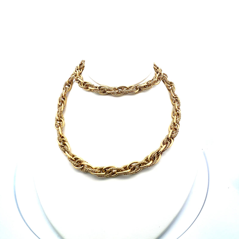 Vintage 190 Grams 18 Karat Yellow Gold Chain Necklace